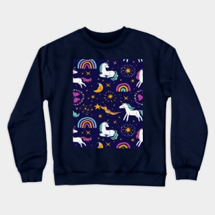 Unicorn Pattern Crewneck Sweatshirt